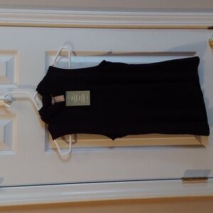 H&M Sleeveless Polo Turtleneck Top soft draped viscose jersey SM BLK BNWT SO